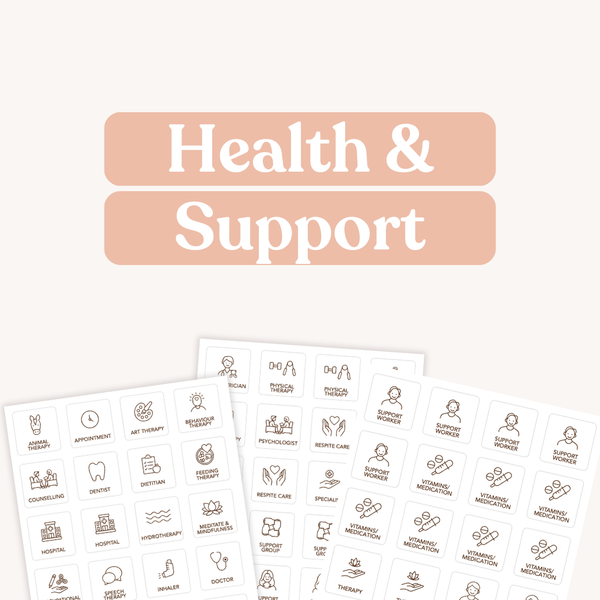 Tile Labels - Health & Support Pack