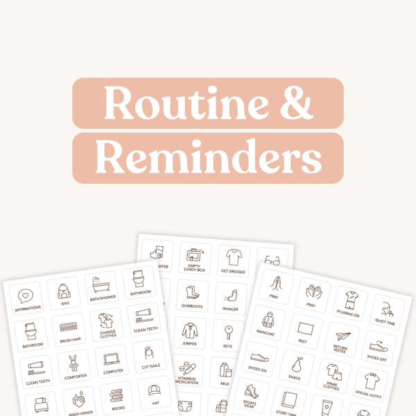 Tile Labels - Routine & Reminders Pack